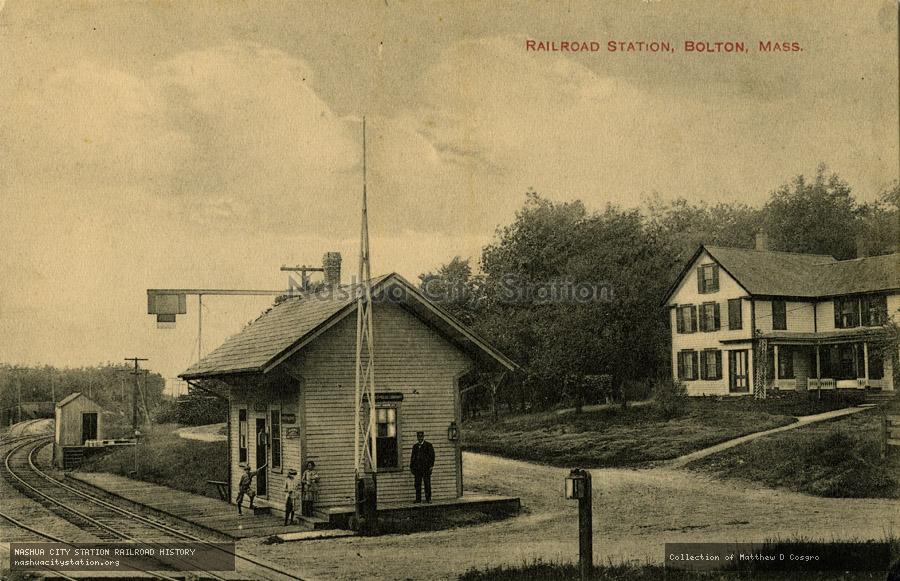 Postcard: Railroad Station, Bolton, Massachusetts